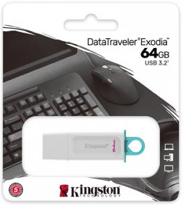 Флешка USB Kingston DataTraveler Exodia 64GB White (KC-U2G64-5R)