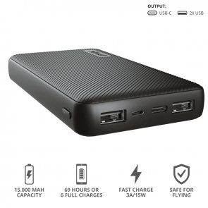 Батарея універсальна Trust Primo Compact 15000mAh Black (23594_TRUST)