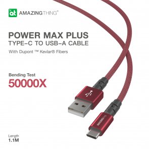 Кабель AMAZINGthing Antimicrobial Power Max Plus 3.2A AM / Type-C 1.1m Red (TCPSllMRD)