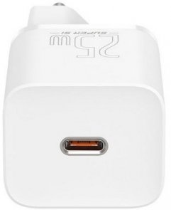 Зарядний пристрій Baseus Super Si Quick Charger 25W Mini White with Type-C cable 1m White (TZCCSUP-L02)