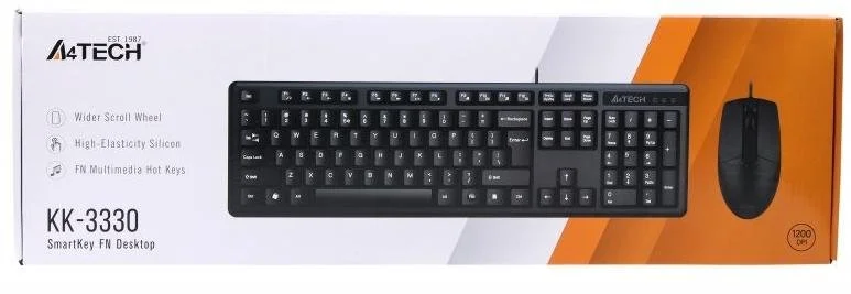 Фото: Комплект клавіатура+миша A4tech KK-3330 USB Black (KK-3330 Black) № 4 | KTC