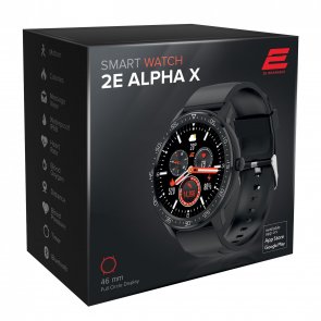 Смарт годинник 2E Alpha X 46mm Black/Silver (2E-CWW30BKSL)