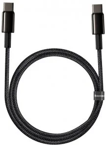 Фото: Кабель Baseus Tungsten Gold 100W CM / CM 1m Black (CATWJ-01) № 2 | KTC