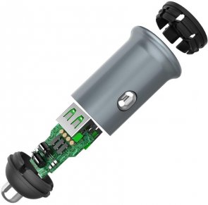  Зарядний пристрій ColorWay 2USB Quick Charge 3.0 Gray (CW-CHA036Q-GR)