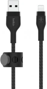 Фото: Кабель Belkin Braided Silicone AM / Lightning MFI 1m Black (CAA010BT1MBK) № 3 | KTC