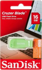 Фото: Флешка USB SanDisk Cruzer Blade 16GB Green Electric (SDCZ50C-016G-B35GE) № 2 | KTC