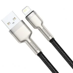 Фото: Кабель Baseus Cafule Series Metal 2.4A AM / Lightning 2m Black (CALJK-B01) № 2 | KTC