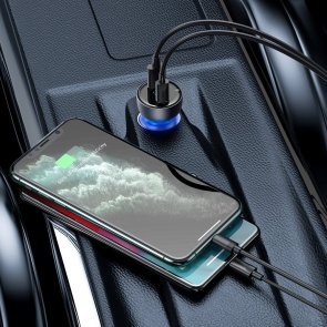 Зарядний пристрій Baseus Particular Digital Display QC PPS 65W Dual QC3.0 Dark Gray with Type-C 100W cable (TZCCKX-0G)