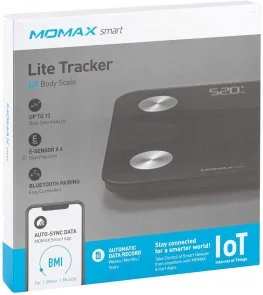 Фото: Смарт ваги Momax Lite Tracker IoT Body Scale Black (EW2SD) № 4 | KTC