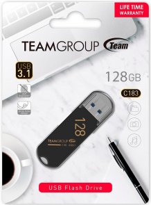  Флешка USB Team C183 128GB Black (TC1833128GB01)