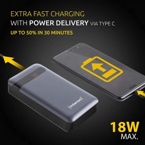 Батарея універсальна Intenso PD20000 20000mAh 18W Black (PB930227)