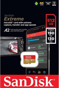  Карта пам'яті SanDisk Extreme V30 Micro SDXC 512GB (SDSQXAV-512G-GN6MN)