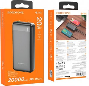  Батарея універсальна BOROFONE BJ19A 20000 mAh Black (BJ19A Black)