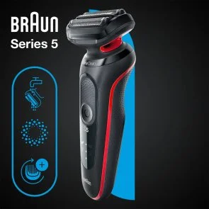 Фото: Електробритва Braun Series 5 51-R1000s Flex Wet/Dry Black/Red (81770263) № 3 | KTC