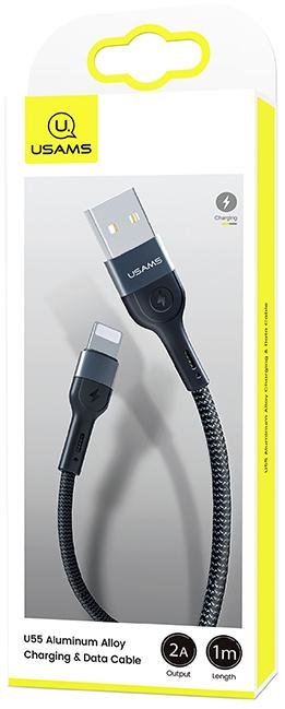 Кабель Usams US-SJ448 U55 AM / Lightning 1m Black (SJ448USB01)