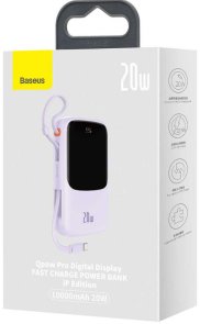 Батарея універсальна Baseus Qpow Pro 10000mAh QC20W with Lightning cable Violet (PPQD020005)