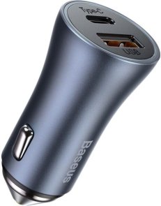 Зарядний пристрій Baseus Golden Contactor Pro Dual Car Charger U/C 40W DarkGray (CCJD-0G)