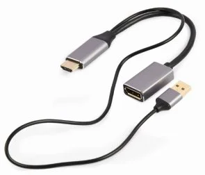 Фото: Перехідник Cablexpert 4K 60Hz HDMI / DP Grey (A-HDMIM-DPF-02) № 3 | KTC