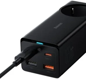 Фото: Зарядний пристрій Baseus GaN 3 Pro Desktop Powerstrip 65W Black (PSZM000901) № 2 | KTC