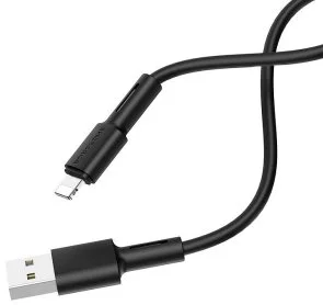 Фото: Кабель BOROFONE BX31 Soft Silicone AM / Lightning 5A 1m Black (BX31LB) № 2 | KTC