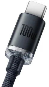 Фото: Кабель Baseus Crystal Shine Series 100W 5A AM / Type-C 2m Black (CAJY000501) № 3 | KTC