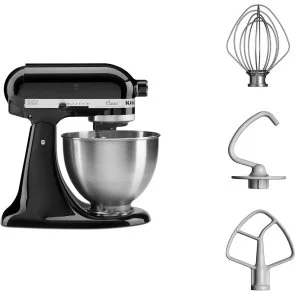 Фото: Планетарний міксер KitchenAid Mixer tilt-head 4.3L Classic 5K45SS Onyx Black (5K45SSEOB) № 2 | KTC