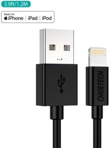 Фото: Кабель Choetech IP0026 2.1A AM / Lightning MFI 1.2m Black (IP0026-BK) № 2 | KTC
