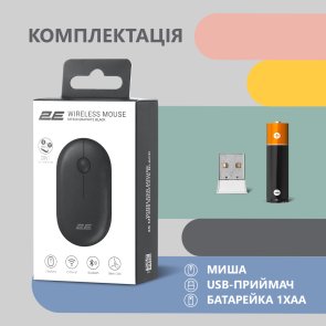 Миша 2E MF300 Silent Wireless Graphite Black (2E-MF300WBK)