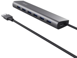 USB-хаб Trust 8 Port Dalyx Grey (24967)