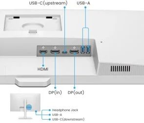 Фото: Монітор BenQ GW3290QT White (9H.LLHLA.TBE) - 31.5" IPS / 2560×1440 / 75 Гц / Pivot № 9 | KTC