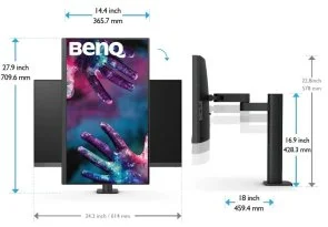 Фото: Монітор BenQ PD2705UA Dark Grey (9H.LKDLA.TPE) - 27" IPS / 3840×2160 / 60 Гц / Pivot / HAS № 11 | KTC