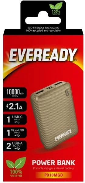 Фото: Батарея універсальна Eveready PX10M 10000mAh Gold (PX10MGD) № 4 | KTC