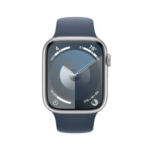 Смарт годинник Apple Watch Series 9 GPS 45mm Silver Aluminium Case with Storm Blue Sport Band - S/M (MR9D3)