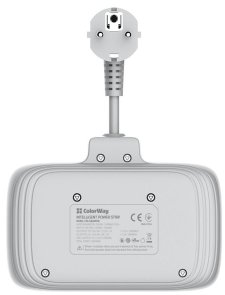 Мережевий фільтр ColorWay CW-CHE24PDW 3xUSB 1xType-C 2/2.5 White