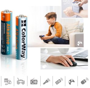 Батарейка ColorWay Alkaline Power LR03 AAA BL/40 (CW-BALR03-40CB)