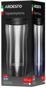 Фото: Термочашка Ardesto Metallic 450ml Black (AR2645BM) № 4 | KTC