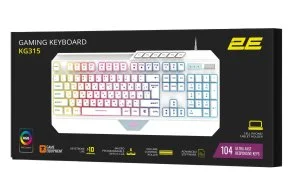 Фото: Клавіатура 2E KG315 RGB ENG/UKR USB White (2E-KG315UWT) № 8 | KTC