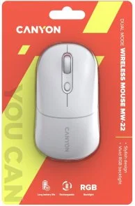 Фото: Миша Canyon MW-22 Dual Band RGB Wireless Snow White (CNS-CMSW22SW) № 6 | KTC