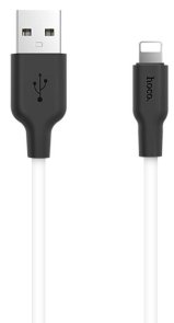 Кабель Hoco X21 2A AM / Lightning 1m Black/White (6957531071365)