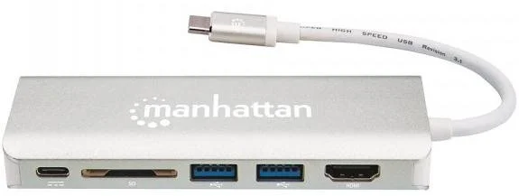 Фото: USB-хаб Manhattan 7in1 60W Silver (152075) № 3 | KTC