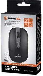 Фото: Миша Real-EL RM-303 Black/Grey (EL123200021) № 7 | KTC