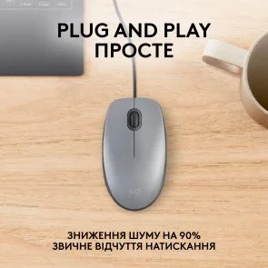 Фото: Миша Logitech M110 Silent Mid Gray Akoya Hangtab Box (910-006760) № 6 | KTC
