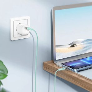 Кабель Hoco U111 Transparent Discovery Type-C/Lightning1.2m Green (U111_Lightning_green)