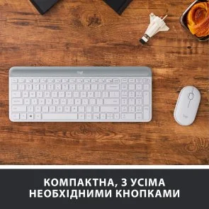 Фото: Комплект клавіатура+миша Logitech MK470 Slim Combo Off-White (920-009205) № 10 | KTC