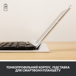 Клавіатура Logitech K780 Multi-Device Wireless Us/Ukr Dark grey/Speckled White (920-008042)