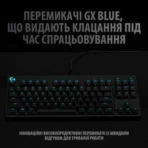 Фото: Клавіатура Logitech G Pro TKL GX Blue Clicky US/Ukr Black (920-009392) № 5 | KTC