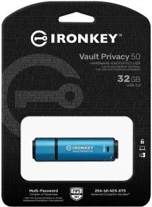 Фото: Флешка USB Kingston IronKey Vault Privacy 50 32GB Blue (IKVP50/32GB) № 3 | KTC