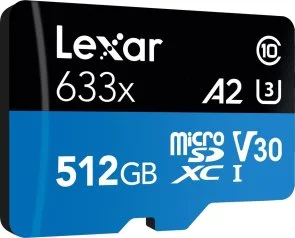 Фото: FLASH пам'ять Lexar High-Performance 633x Blue Micro SDXC 512GB with adapter (LSDMI512BB633A) № 2 | KTC