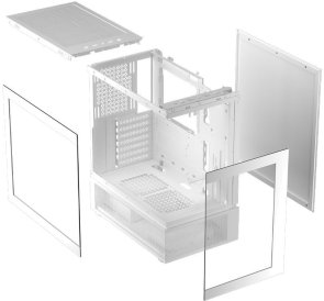 Корпус 1stPlayer Mi7-A-2F2R-W-1F2-W-WH White with window