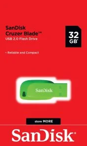 Фото: Флешка USB SanDisk Cruzer Blade 32GB Electric Green (SDCZ50C-032G-B35GE) № 2 | KTC